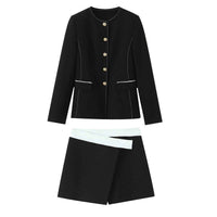 Pippa | Black Co Ord Set Gold Buttons