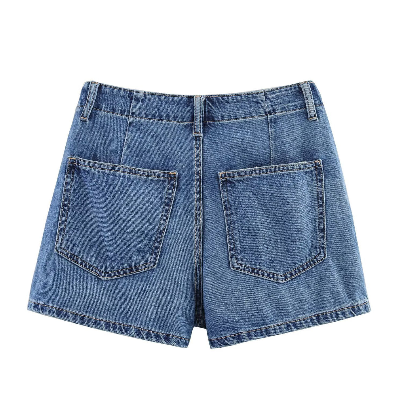 Delilah | Asymmetric Wrap-Front Denim Mini Skirt