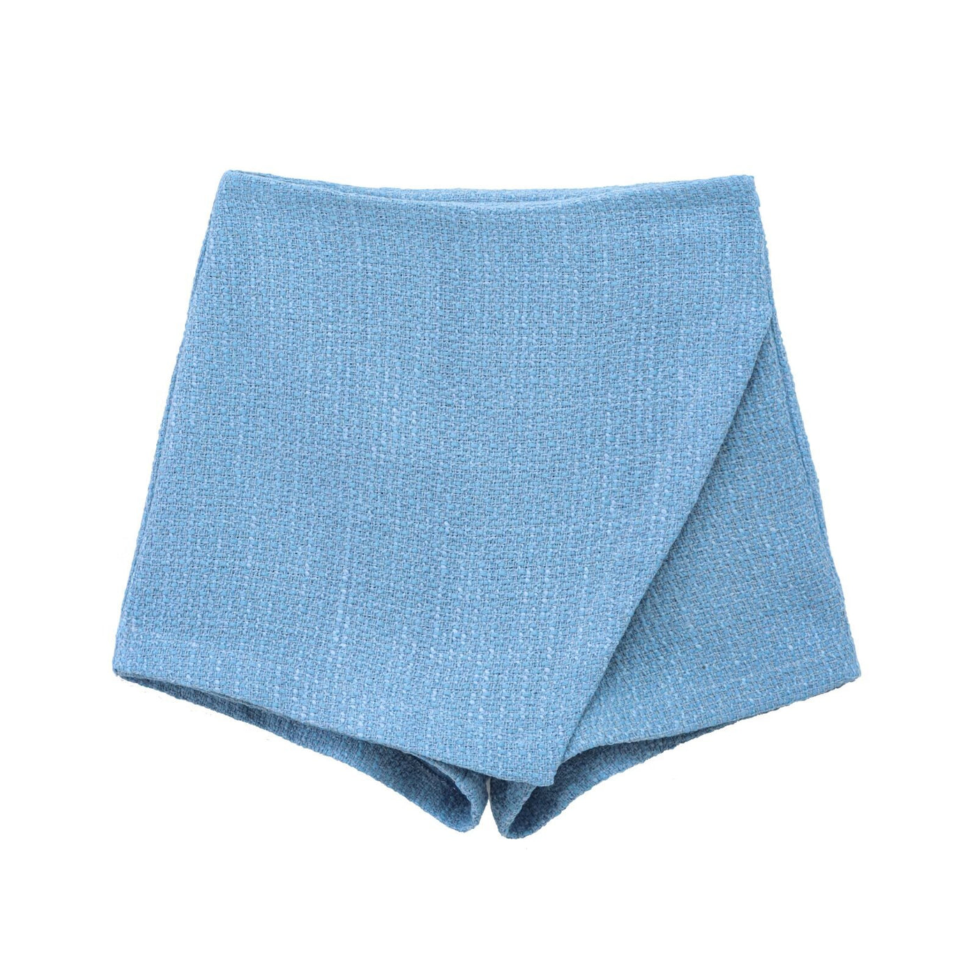 Jasmine | High-Waist Wrap-Front Textured Knit Shorts