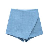 Jasmine | High-Waist Wrap-Front Textured Knit Shorts