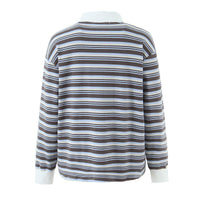 Ruby | Striped Long Sleeve Knit Polo Top