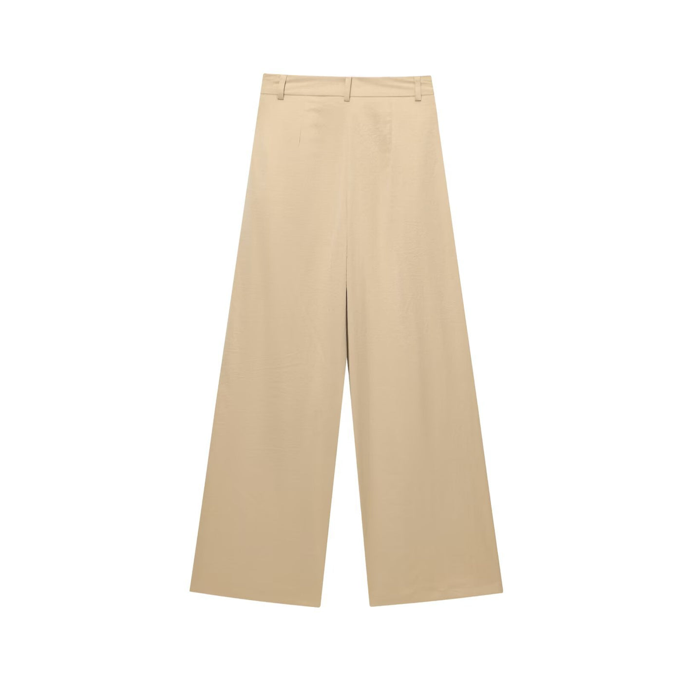 Lila | High-Waist Pleated Belt Loop Wide-Leg Linen Trousers in Cream