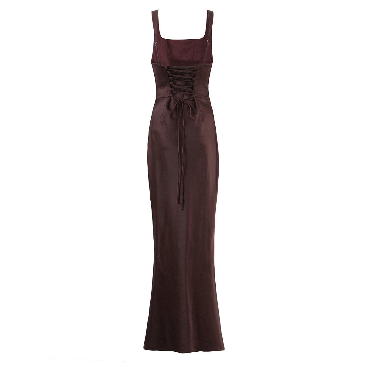 Evelyn | Ruched Satin Maxi Slip Dress