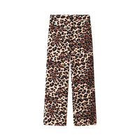 Leopard print pants on a white background
