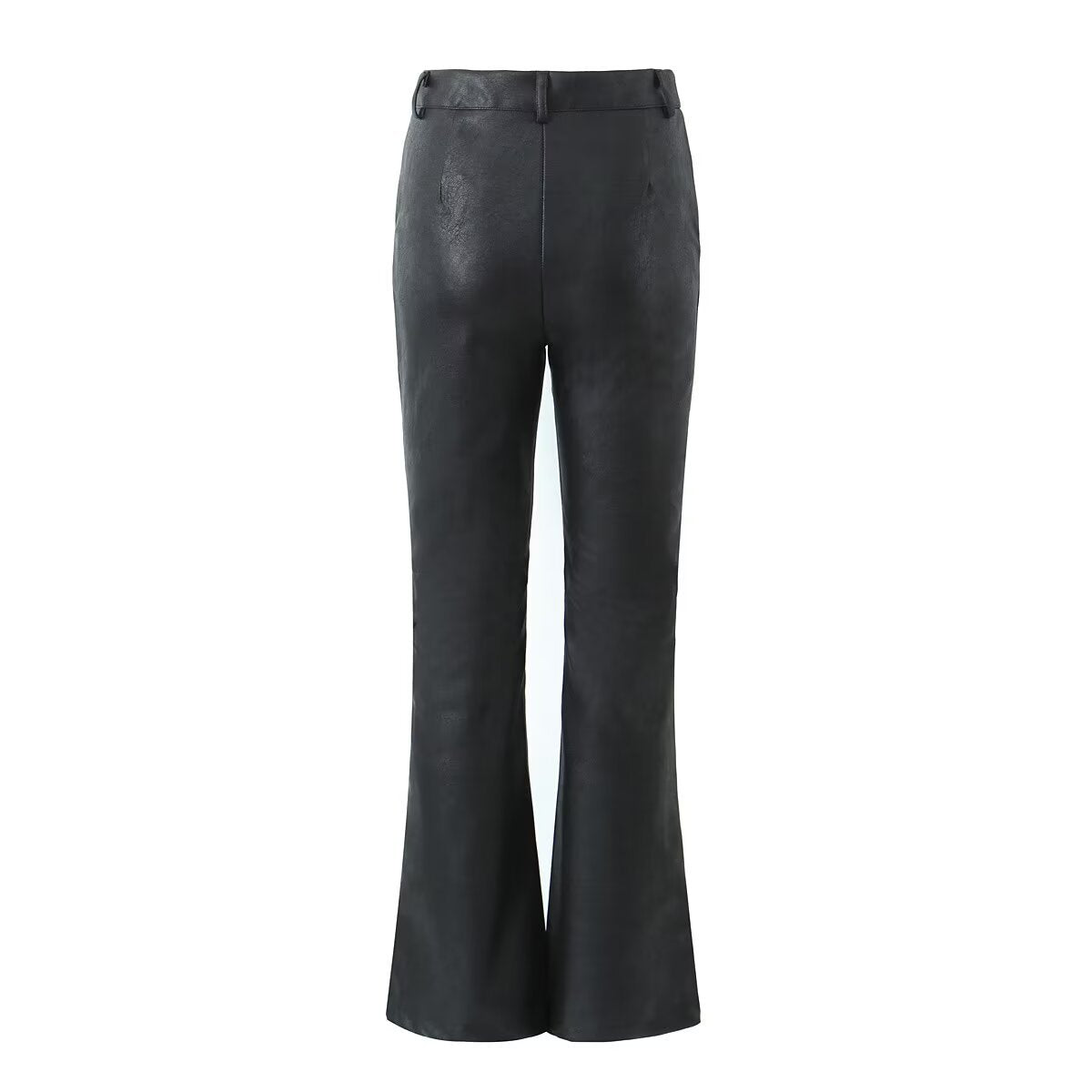 Rowan | High-Waist Slip Pocket Faux Leather Wide-Leg Trousers