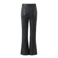 Rowan | High-Waist Slip Pocket Faux Leather Wide-Leg Trousers