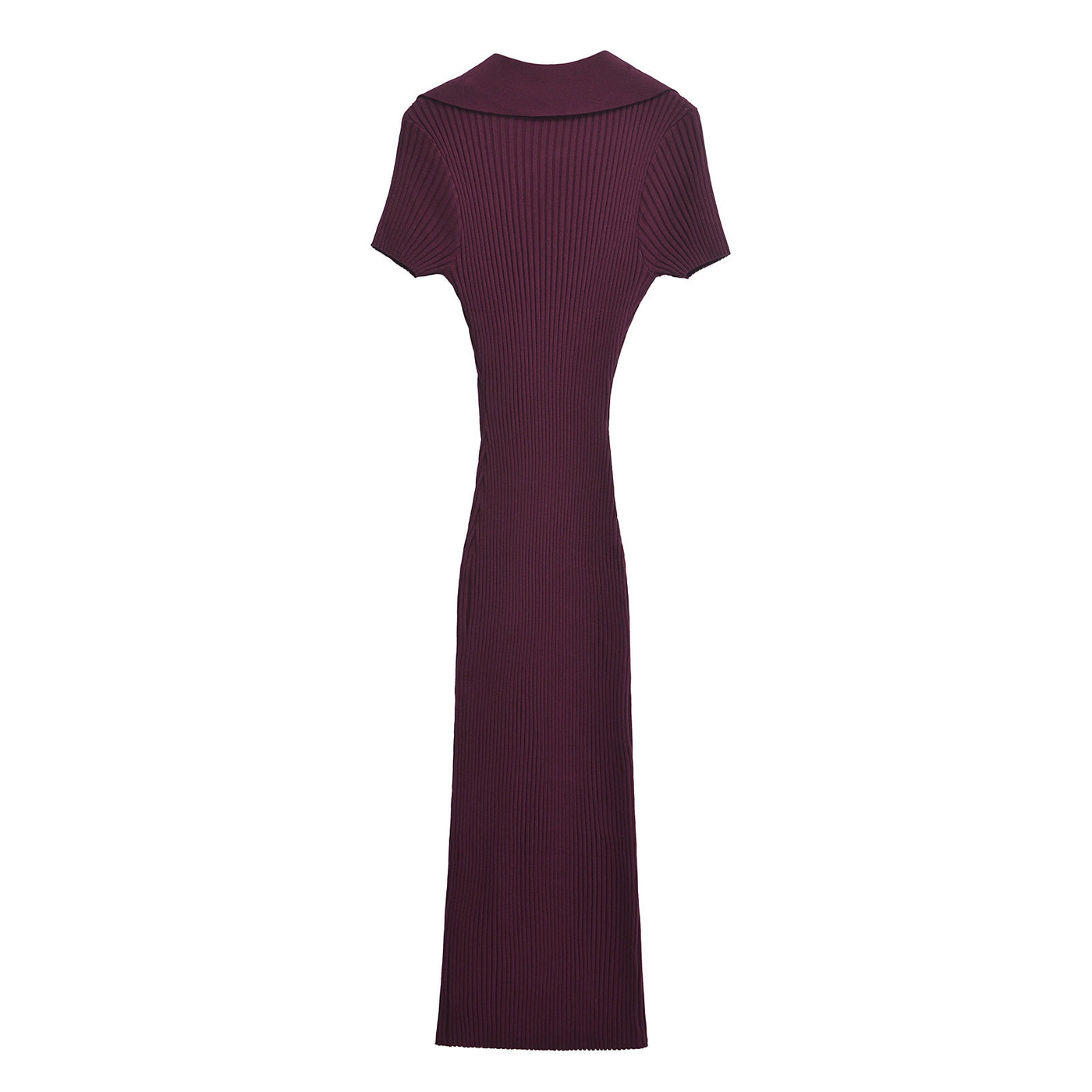 Juliet | Ribbed Polo Neck Midi Dress