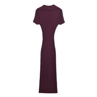 Juliet | Ribbed Polo Neck Midi Dress