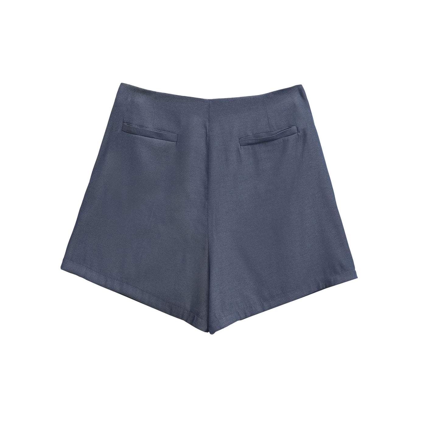 Tilly | High-Waist Front-Pleat Tailored Shorts with Gold Button Detail