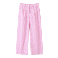 Clara | Striped Cotton Relaxed Wide Leg Co-ord Set