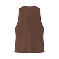 Romy | Faux Suede Structured Seam Tank Top