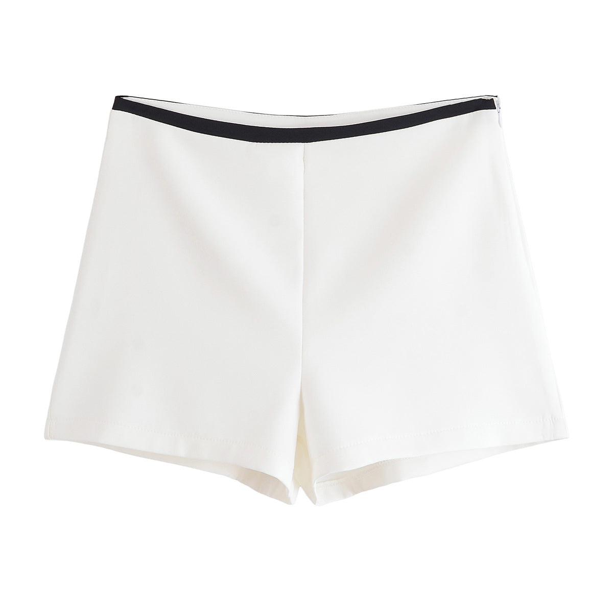Violet | High-Waist Contrast Waistband Tailored Shorts