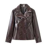 Imogen | Structured Faux Leather Cropped Jacket