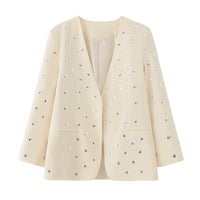 Eloise | Tailored Sequin Disc Embellished Blazer