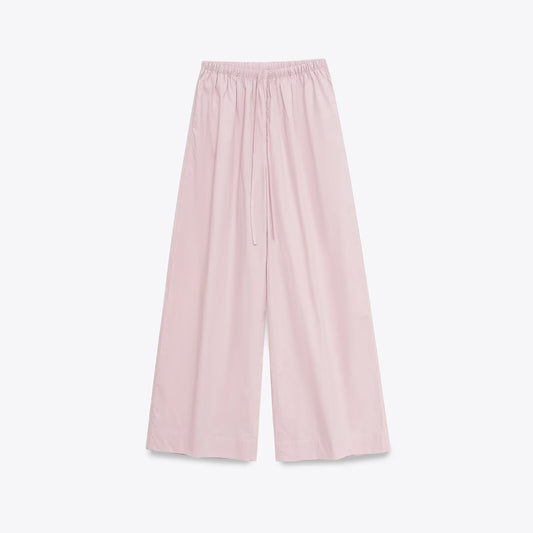 Rosie | Pink Cotton Wide Leg Co-ord Set