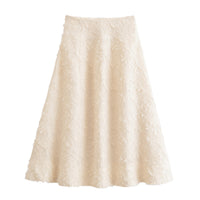 Ivy | High-Rise Textured A-Line Midi Skirt