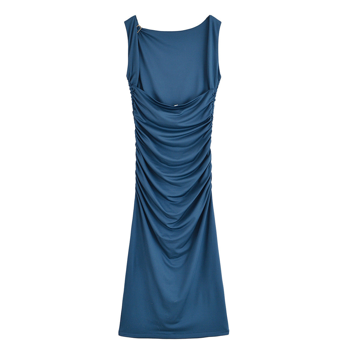 Betsy | Asymmetric Neck Ruched Jersey Maxi Dress