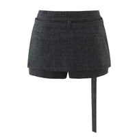 Bethany | Low-Rise Layered Buckle Detail Tailored Shorts