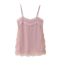 Elspeth | Scalloped Lace Trim Satin Camisole