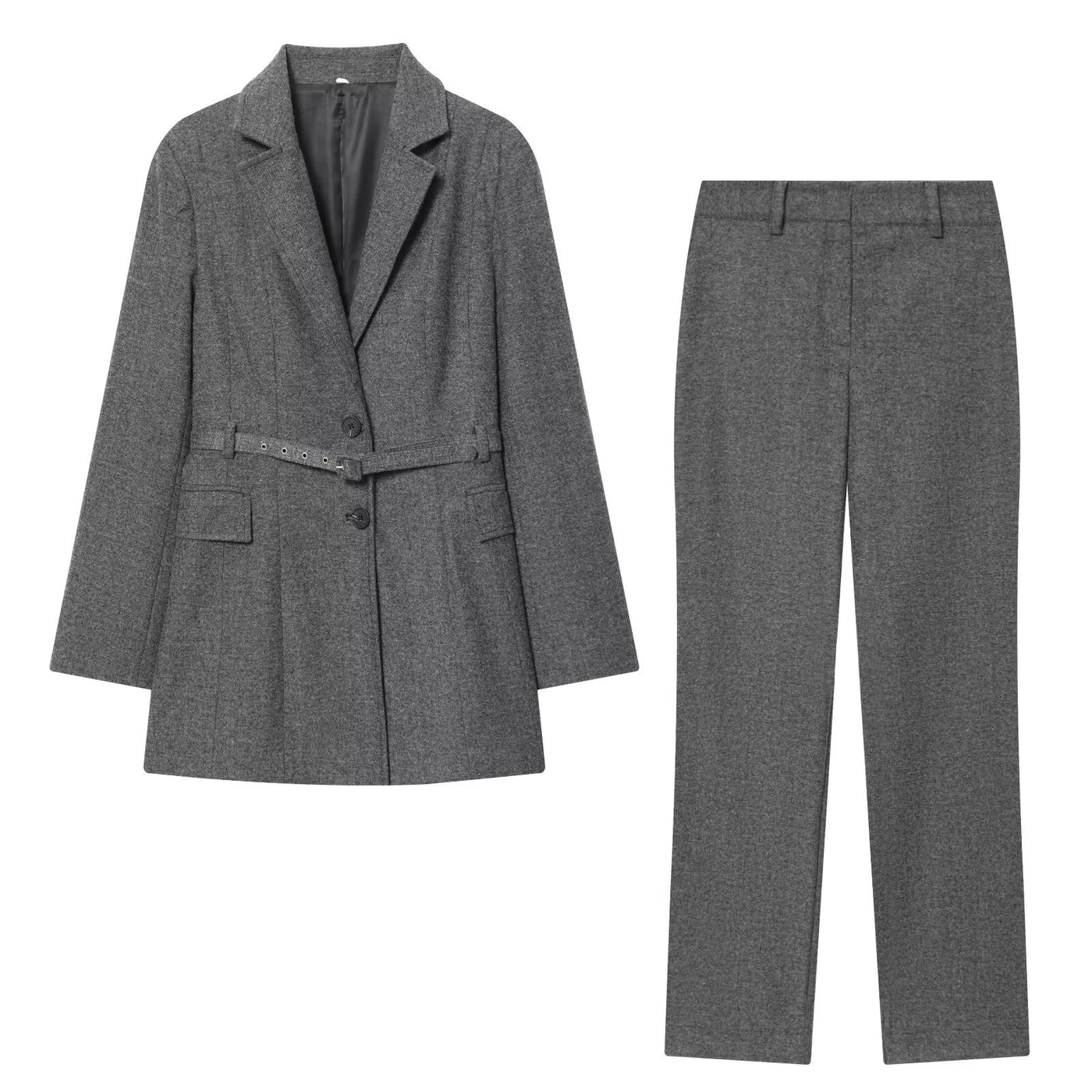 Chloe | Belted Blazer Tailored Trouser Suit Set