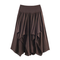 Evie | Satin Draped Asymmetric Midi Skirt