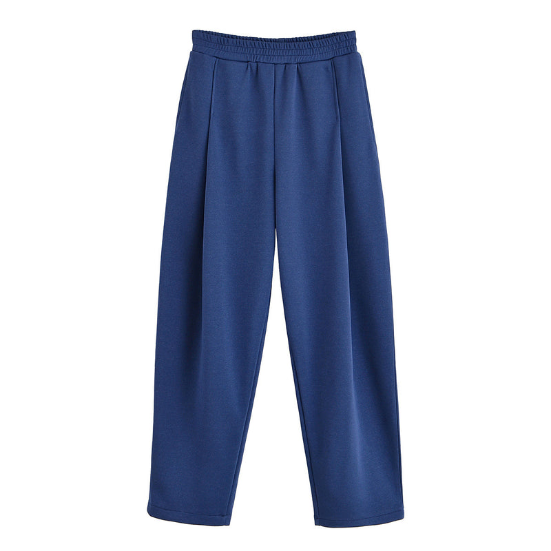 Freya | Casual Wide Leg Joggers Navy Blue Relaxed Fit