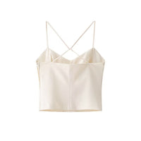 Josephine | Pleated Bust Spaghetti Strap Crop Top
