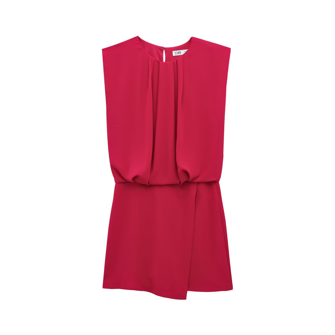 Nancy | Ruched Draped Mini Dress in Red