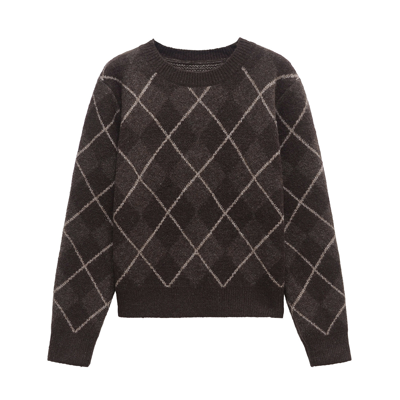 Cressida | Relaxed Argyle Knit Top