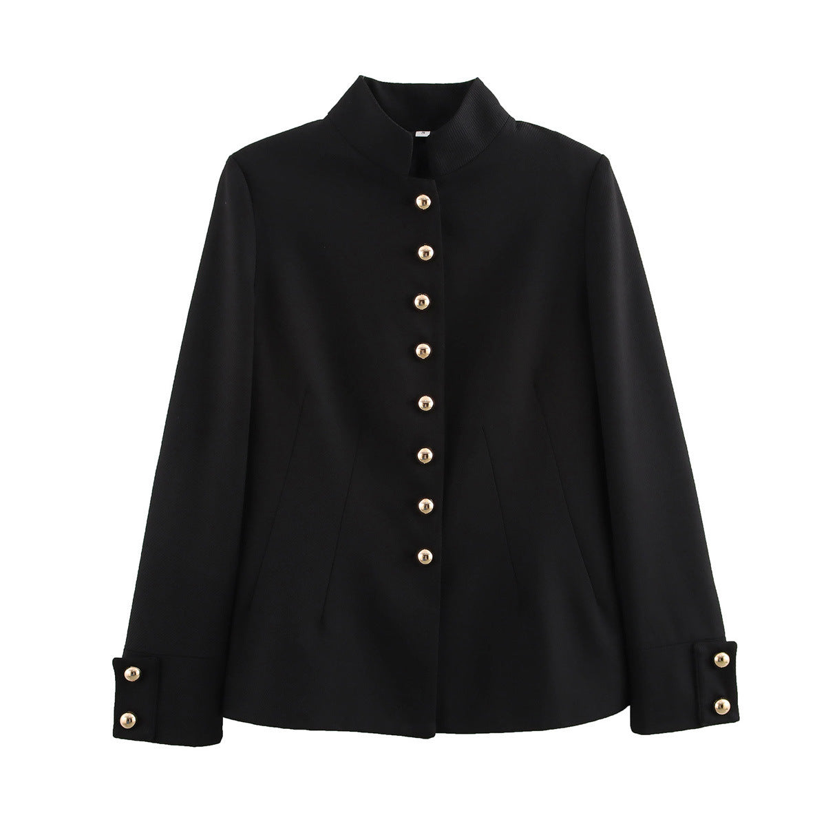 India | Mandarin Collar Gold Button Blazer