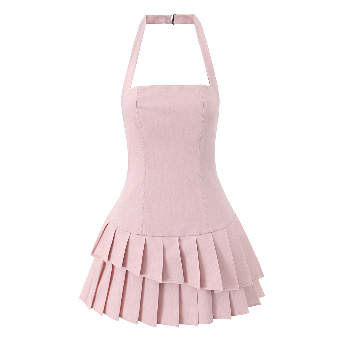 Naomi | Halter Neck Pleated Mini Dress