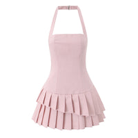 Naomi | Halter Neck Pleated Mini Dress