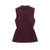 Sia | Sleeveless Blazer Purple Fitted Tailored Double Breasted