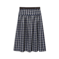 Lara | Plaid Cotton A-Line Midi Skirt