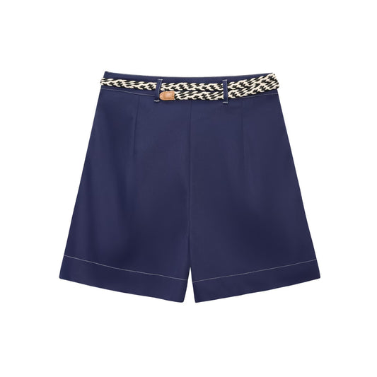 Maeve | Cargo Shorts Navy High Waisted Pocket Detail Wrap Style