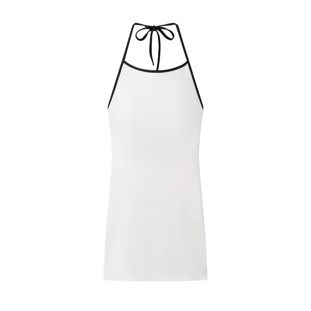 Aurora | Square Halter Neck Open Back Mini Dress