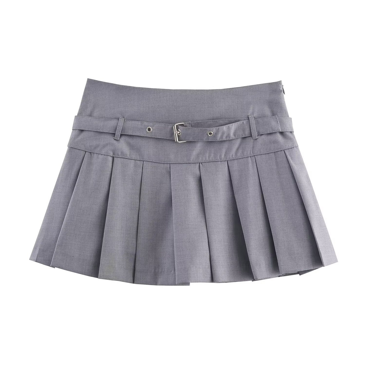Beatrice | Belted Knife Pleat Mini Skirt