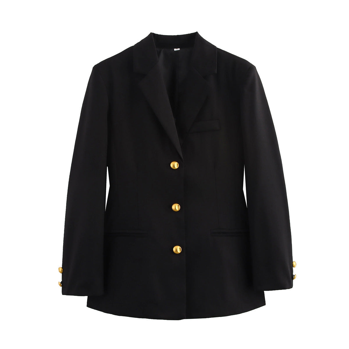 Vera | Oversized Black Blazer Gold Buttons