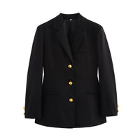 Elspeth | Tailored Gold Button Summer Blazer