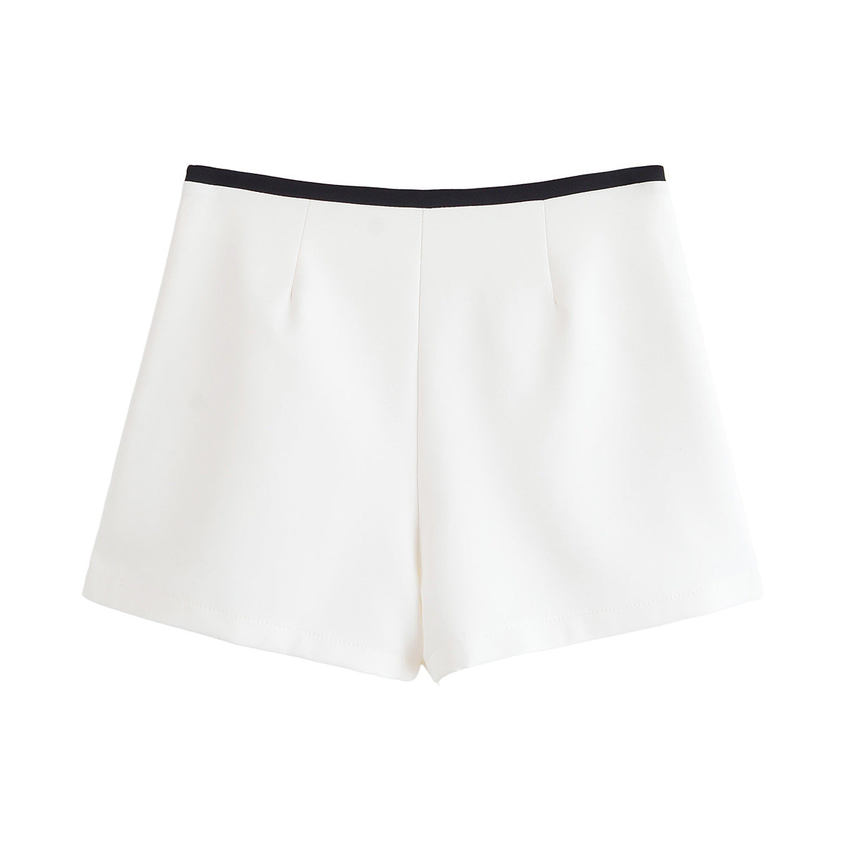 Violet | High-Waist Contrast Waistband Tailored Shorts