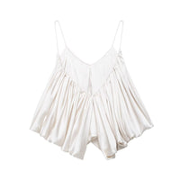 Juliet | Silk Gathered V-Neck Camisole Top