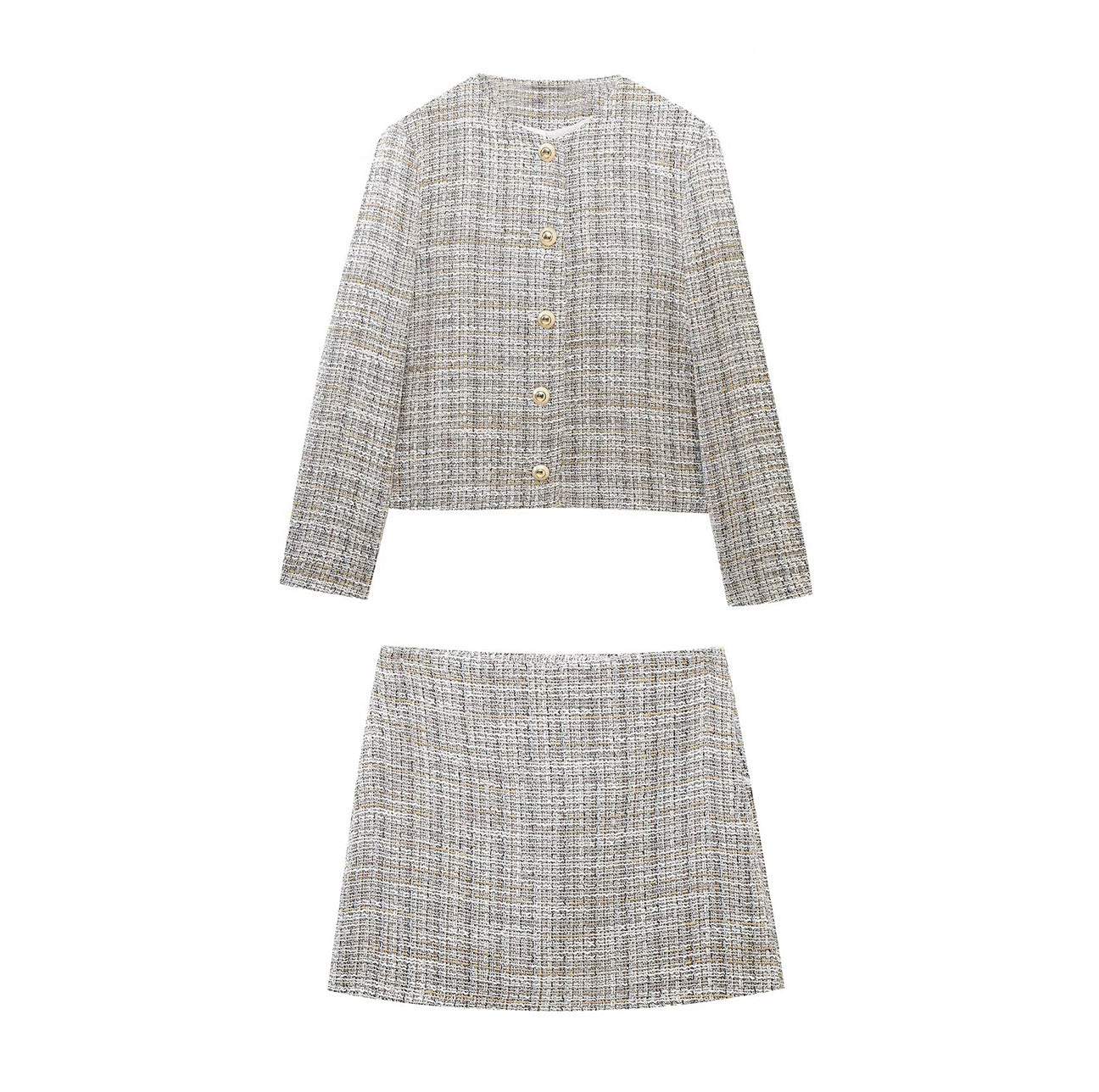 Edith | Tweed Knit Jacket Skirt Co-ord Set