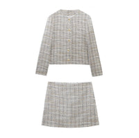 Edith | Tweed Knit Jacket Skirt Co-ord Set