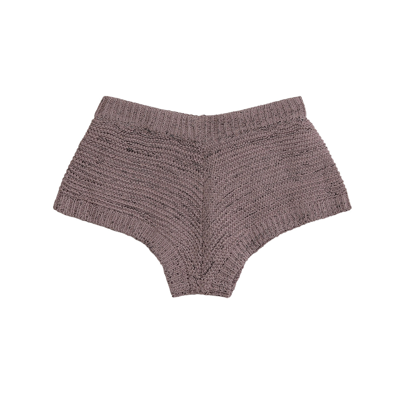 Sara | Open-Knit Crochet Shorts with Ribbed Waistband