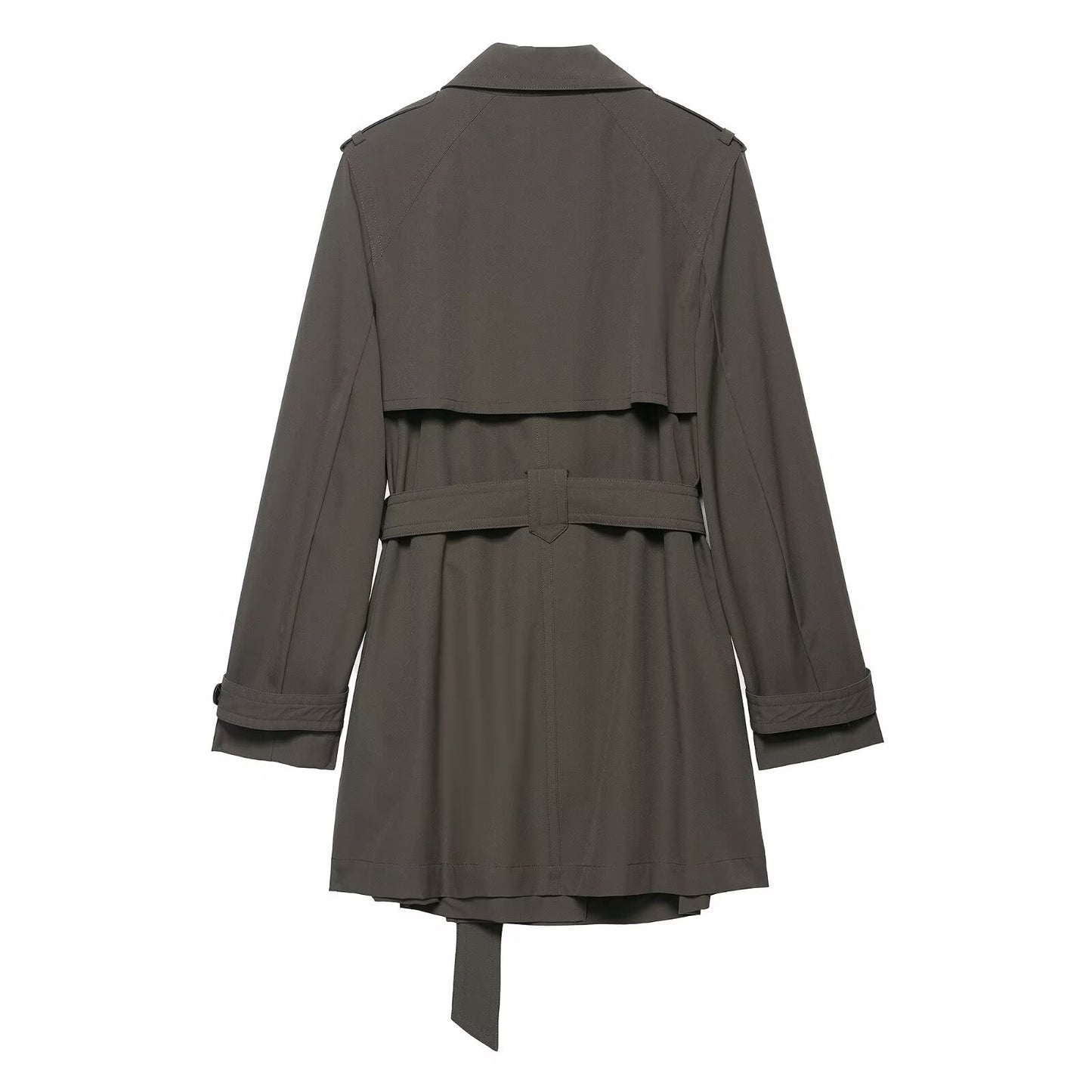 Elodie | Elegant Double Breasted Trench Coat Khaki Belted