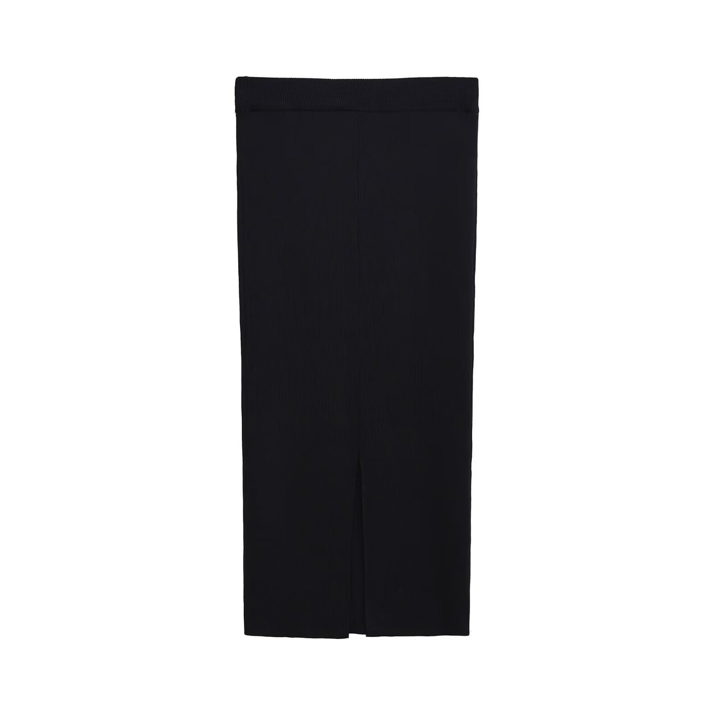 Victoria | Ribbed Knit High-Waisted Bodycon Midi Skirt
