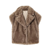 Josephine | Brown Faux Fur Lapel Waistcoat