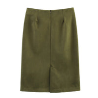 Lyla | Sculpting Brushed Midi Pencil Skirt
