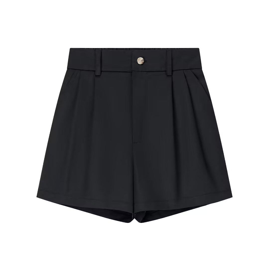 Connie | High-Waist Pleated Tailored Shorts