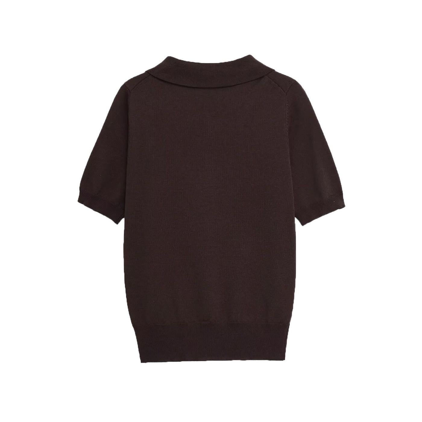 Mila | Flower Button Cropped Knit Polo Top
